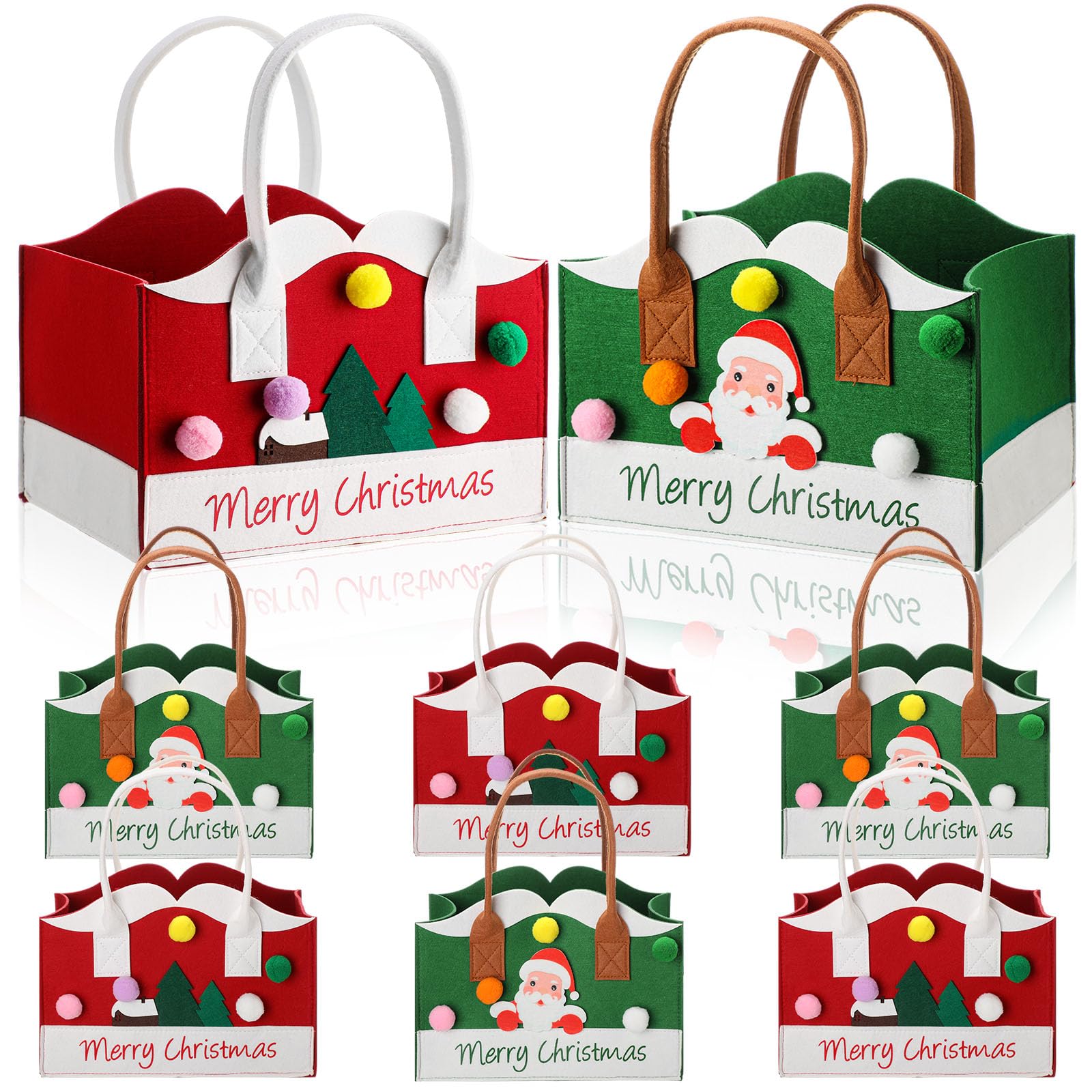 ✨クリスマスギフトバッグ Lサイズ ツリー サンタクロース 防水バッグ Amazon | Aliceset クリスマスギフトバッグ Lサイズ 8個 11.8 x 7.8 x